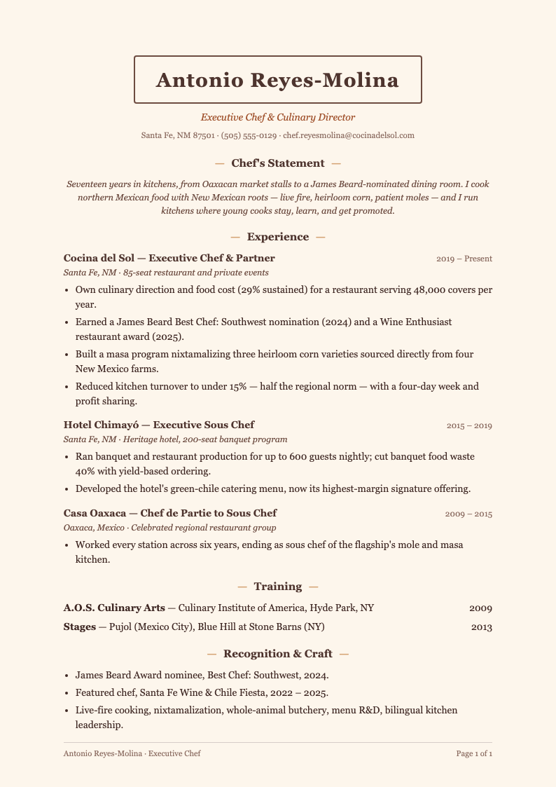 Artisanal warm resume